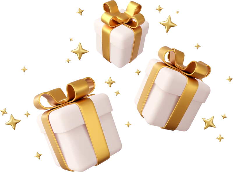 3d white gift boxes